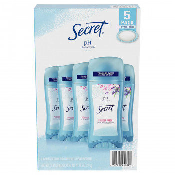 Desodorante sólido invisible Secret, polvo fresco (2.6 oz., Paq. De 5)